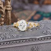 Boho 4 Prong Oval Moissanite Wedding Ring